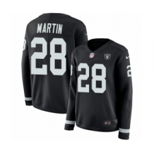 Women's Nike Oakland Raiders #28 Doug Martin Limited Black Therma Long Sleeve NFL Jersey