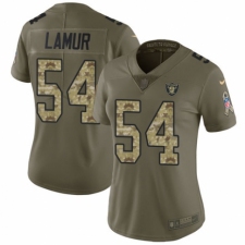 Women's Nike Oakland Raiders #54 Emmanuel Lamur Limited Olive/Camo 2017 Salute to Service NFL Jersey