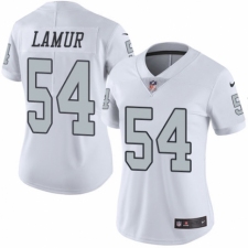 Women's Nike Oakland Raiders #54 Emmanuel Lamur Limited White Rush Vapor Untouchable NFL Jersey