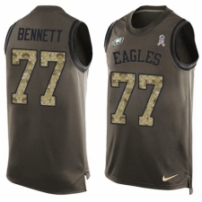 Men's Nike Philadelphia Eagles #77 Michael Bennett Limited Green Salute to Service Tank Top NFL Jersey