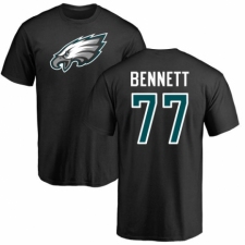 Nike Philadelphia Eagles #77 Michael Bennett Black Name & Number Logo T-Shirt