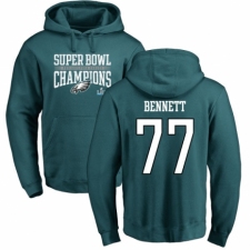Nike Philadelphia Eagles #77 Michael Bennett Green Super Bowl LII Champions Pullover Hoodie