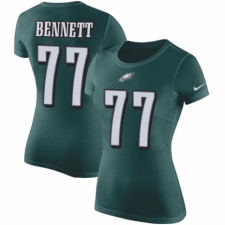 Women's Nike Philadelphia Eagles #77 Michael Bennett Green Rush Pride Name & Number T-Shirt