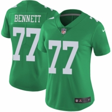 Women's Nike Philadelphia Eagles #77 Michael Bennett Limited Green Rush Vapor Untouchable NFL Jersey