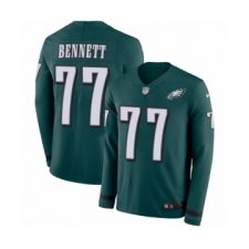 Youth Nike Philadelphia Eagles #77 Michael Bennett Limited Green Therma Long Sleeve NFL Jersey