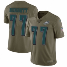 Youth Nike Philadelphia Eagles #77 Michael Bennett Limited Olive 2017 Salute to Service NFL Jersey