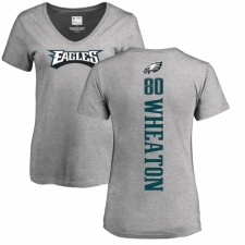 Women's Nike Philadelphia Eagles #80 Markus Wheaton Ash Backer V-Neck T-Shirt