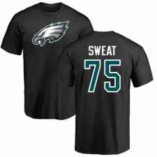 Nike Philadelphia Eagles #75 Josh Sweat Black Name & Number Logo T-Shirt