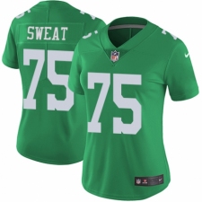 Women's Nike Philadelphia Eagles #75 Josh Sweat Limited Green Rush Vapor Untouchable NFL Jersey