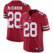 Men's Nike San Francisco 49ers #28 Jerick McKinnon Red Team Color Vapor Untouchable Limited Player NFL Jersey