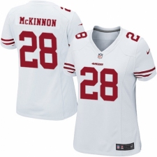 Women's Nike San Francisco 49ers #28 Jerick McKinnon Game White NFL Jersey