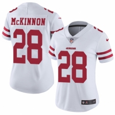 Women's Nike San Francisco 49ers #28 Jerick McKinnon White Vapor Untouchable Limited Player NFL Jersey