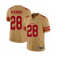 Youth San Francisco 49ers #28 Jerick McKinnon Limited Gold Inverted Legend Football Jersey