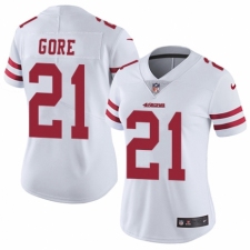 Women's Nike San Francisco 49ers #21 Frank Gore White Vapor Untouchable Elite Player NFL Jersey