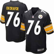 Men's Nike Pittsburgh Steelers #76 Chukwuma Okorafor Game Black Team Color NFL Jersey
