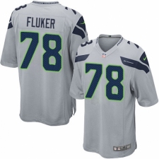 Men's Nike Seattle Seahawks #78 D.J. Fluker Game Grey Alternate NFL Jersey