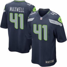 Men's Nike Seattle Seahawks #41 Byron Maxwell Game Navy Blue Team Color NFL Jersey