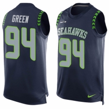 Men's Nike Seattle Seahawks #94 Rasheem Green Limited Steel Blue Player Name & Number Tank Top NFL Jersey