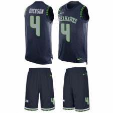Men's Nike Seattle Seahawks #4 Michael Dickson Limited Steel Blue Tank Top Suit NFL Jersey