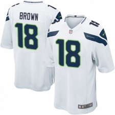 Men's Nike Seattle Seahawks #18 Jaron Brown Game White NFL Jersey