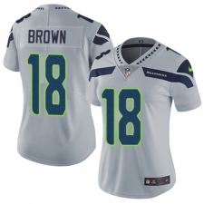 Women's Nike Seattle Seahawks #18 Jaron Brown Grey Alternate Vapor Untouchable Elite Player NFL Jersey