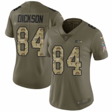 Women's Nike Seattle Seahawks #84 Ed Dickson Limited Olive/Camo 2017 Salute to Service NFL Jersey