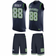 Men's Nike Seattle Seahawks #88 Will Dissly Limited Steel Blue Tank Top Suit NFL Jersey