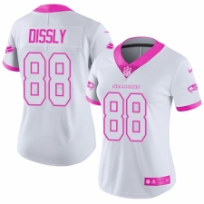 Women's Nike Seattle Seahawks #88 Will Dissly Limited White/Pink Rush Fashion NFL Jersey