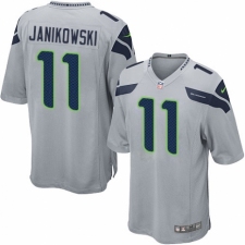 Men's Nike Seattle Seahawks #11 Sebastian Janikowski Game Grey Alternate NFL Jersey