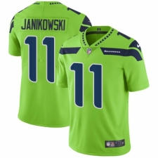 Men's Nike Seattle Seahawks #11 Sebastian Janikowski Limited Green Rush Vapor Untouchable NFL Jersey