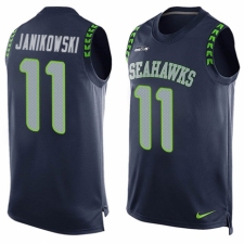 Men's Nike Seattle Seahawks #11 Sebastian Janikowski Limited Steel Blue Player Name & Number Tank Top NFL Jersey