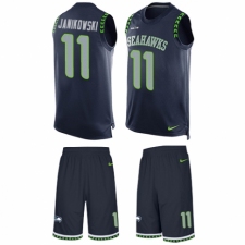 Men's Nike Seattle Seahawks #11 Sebastian Janikowski Limited Steel Blue Tank Top Suit NFL Jersey