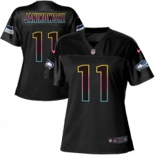 Women's Nike Seattle Seahawks #11 Sebastian Janikowski Game Black Fashion NFL Jersey