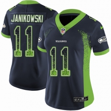 Women's Nike Seattle Seahawks #11 Sebastian Janikowski Limited Navy Blue Rush Drift Fashion NFL Jersey