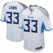 Men's Nike Tennessee Titans #33 Dion Lewis Game White NFL Jersey