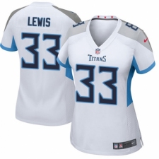 Women's Nike Tennessee Titans #33 Dion Lewis Game White NFL Jersey