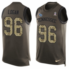 Men's Nike Tennessee Titans #96 Bennie Logan Limited Green Salute to Service Tank Top NFL Jersey