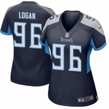 Women's Nike Tennessee Titans #96 Bennie Logan Game Navy Blue Team Color NFL Jersey