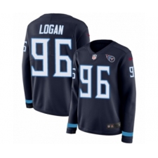 Women's Nike Tennessee Titans #96 Bennie Logan Limited Navy Blue Therma Long Sleeve NFL Jersey