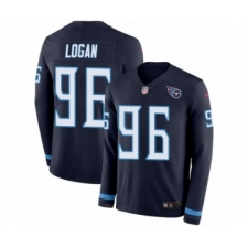Youth Nike Tennessee Titans #96 Bennie Logan Limited Navy Blue Therma Long Sleeve NFL Jersey