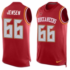 Men's Nike Tampa Bay Buccaneers #66 Ryan Jensen Limited Red Player Name & Number Tank Top NFL Jersey