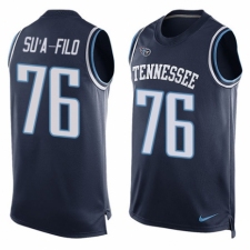Men's Nike Tennessee Titans #76 Xavier Su'a-Filo Limited Navy Blue Player Name & Number Tank Top NFL Jersey