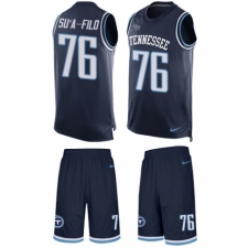 Men's Nike Tennessee Titans #76 Xavier Su'a-Filo Limited Navy Blue Tank Top Suit NFL Jersey