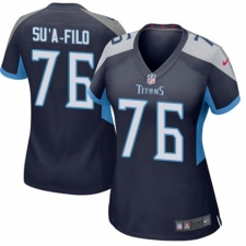 Women's Nike Tennessee Titans #76 Xavier Su'a-Filo Game Navy Blue Team Color NFL Jersey