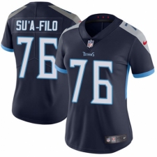 Women's Nike Tennessee Titans #76 Xavier Su'a-Filo Navy Blue Team Color Vapor Untouchable Elite Player NFL Jersey