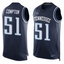 Men's Nike Tennessee Titans #51 Will Compton Limited Navy Blue Player Name & Number Tank Top NFL Jersey