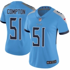 Women's Nike Tennessee Titans #51 Will Compton Light Blue Alternate Vapor Untouchable Elite Player NFL Jersey