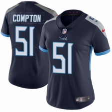 Women's Nike Tennessee Titans #51 Will Compton Navy Blue Team Color Vapor Untouchable Limited Player NFL Jersey