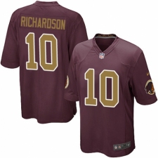 Men's Nike Washington Redskins #10 Paul Richardson Game Burgundy Red/Gold Number Alternate 80TH Anniversary NFL Jersey