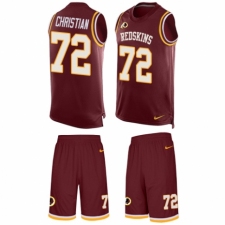 Men's Nike Washington Redskins #72 Geron Christian Limited Burgundy Red Tank Top Suit NFL Jersey